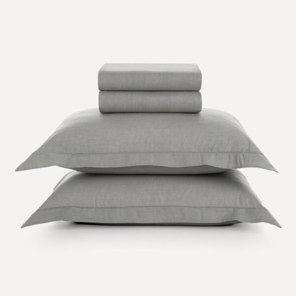 Jogo de Cama Casal 100% Algodão Tesso Cinza